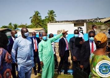 President Weah Tours Burned Government Hospital
In Grand Bassa County 

Executive Mansion Photo