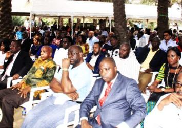 Cross section of Liberians from the Diaspora at the meeting with President Weah at  Jamaica ResortExecutive Mansion
