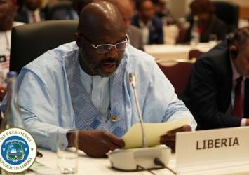 President George Manneh Weah speaking at the plenary session of TICAD 7 in YokohamaExecutive Mansion Photo