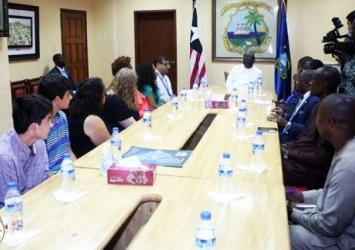 President Weah and other government officials meeting with visiting US DoctorsExecutive Mansion Photo
