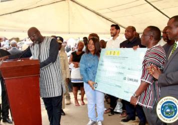 President Weah officially launching the 3 million US Dollars Loan Scheme for Liberian TradersEXECUTIVE MANSION