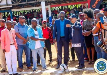 President Weah prepares to take the Official Kickoff of the County MeetExecutive Mansion