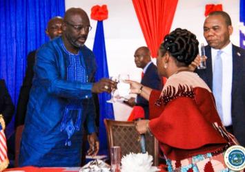 President Weah, VP toast at the ceremonyExecutive Mansion