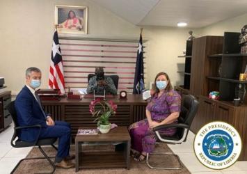 The Ambassadors of Britain and the European Union (EU) accredited to Liberia on Monday paid a courtesy call on the President of Liberia.Executive Mansion Photo
