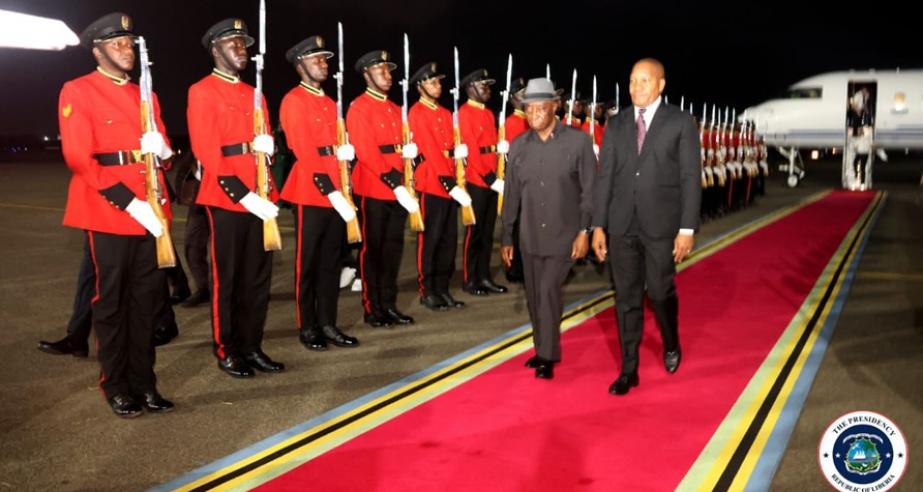 President Boakai arrives in Dar es Salaam