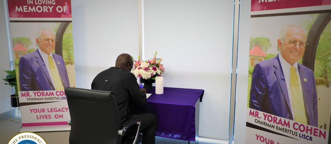 President Weah Signs Book Of Condolence For Late Yoram Cohen, Describing Him A Brother.