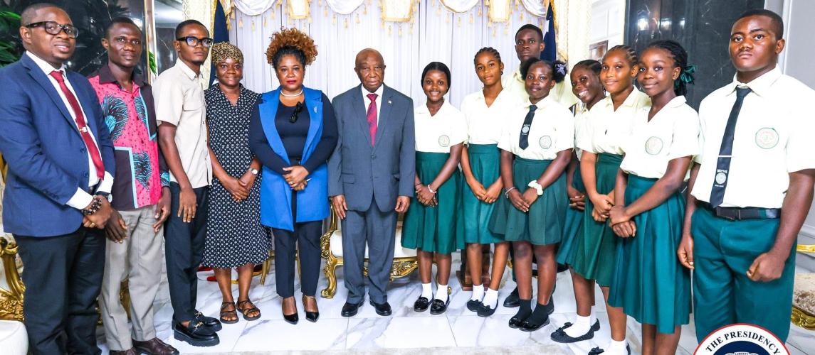 President Boakai Honors Liberian Students for Wining Regional Intellectual Property Championship