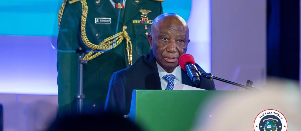 President Boakai Arrives in Abuja