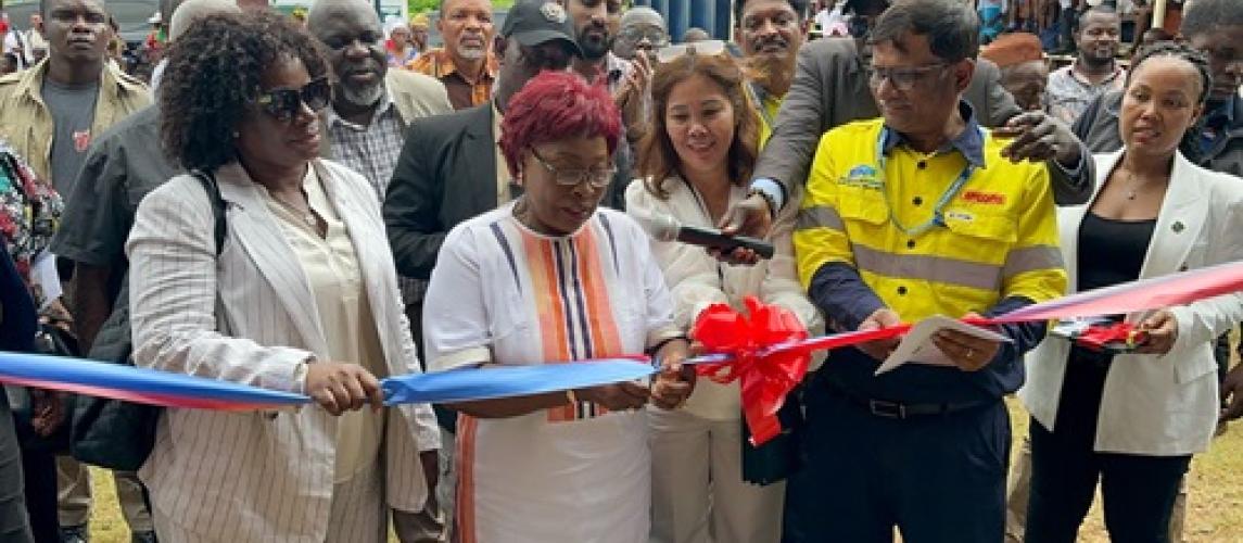 First Lady Kartumu  Boakai Dedicates Renovated Joseph G.N. Gbadyu Public School in Neekreen Township, Grand Bassa County