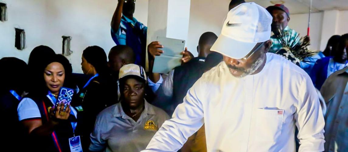 President Weah Casts His Vote,