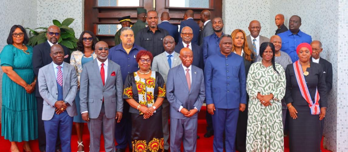 President Boakai and some confirmed officials after the commissioning program