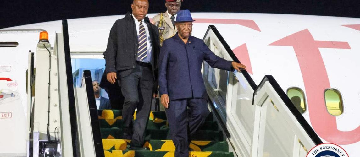 President Boakai Arrives in Addis Ababa, Ethiopia 