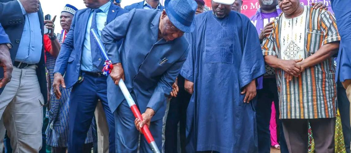 President Boakai Declares as He Breaks Grounds for Mendicorma–Voinjama Corridor Project