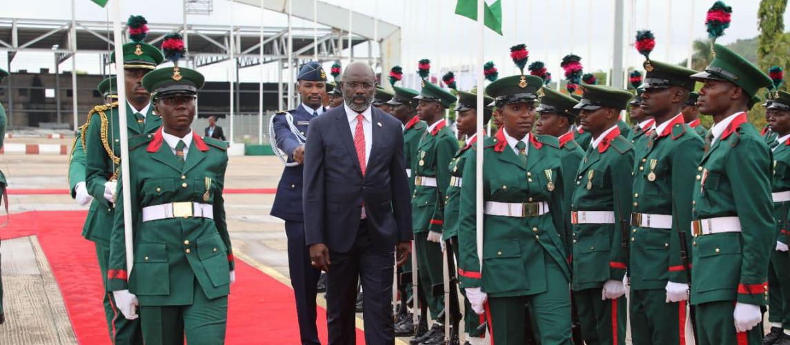 H.E. Dr. George Manneh Weah join African and world leaders and other dignitaries for the inauguration of Nigerian President-elect, Bola Ahmed Tinubu in Abuja.