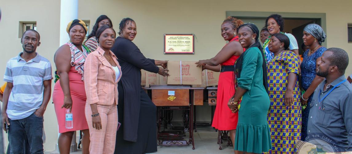 First Lady Applauds UN Women's Support to Army Wives Vocational Training Center.