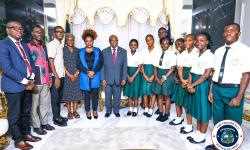 President Boakai Honors Liberian Students for Wining Regional Intellectual Property Championship
