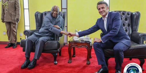 President Boakai Holds Bilateral Talks with French President Emmanuel Macron on Sidelines of Africa Forward Summit
