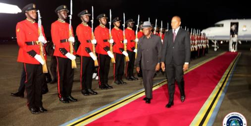 President Boakai arrives in Dar es Salaam