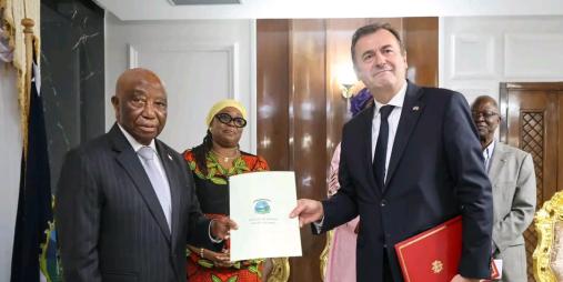 French Republic Envoy Presents Letters of Credence to President Boakai, Vows to Promote Franco-Liberian Interests